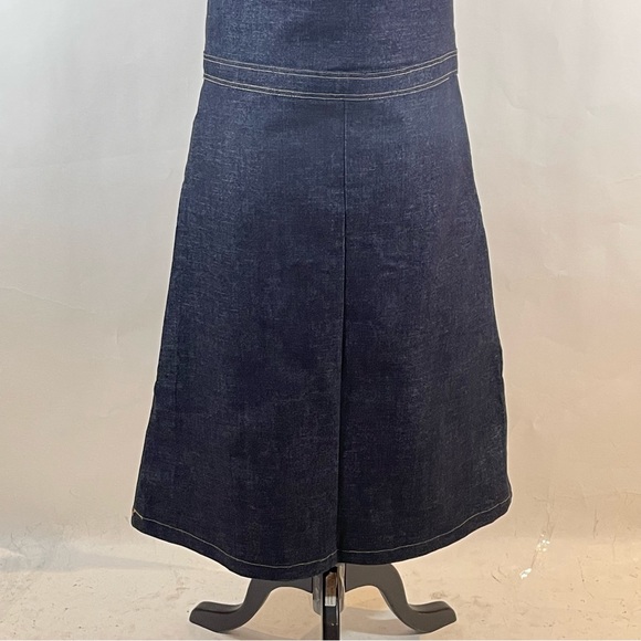 8848 Dark Blue Denim Button Down Overall Dress - Picture 12 of 14